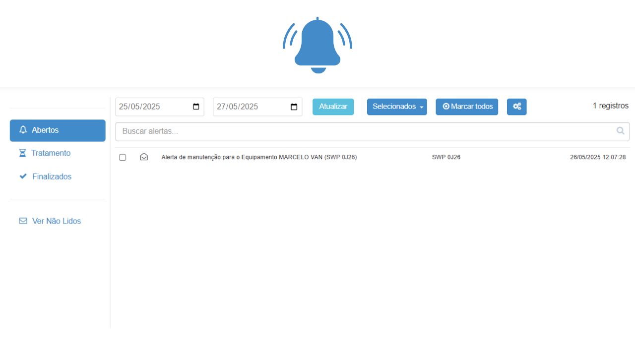 Tratamento de alertas gerados pela frota